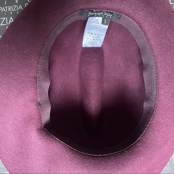 Patrizia Pepe wide brimmed purple felt hat, 100% wool (size small) - Picture 5 of 6